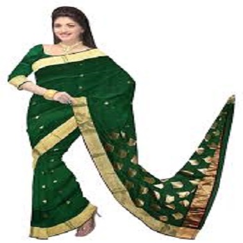 Green and golden stylish sarees